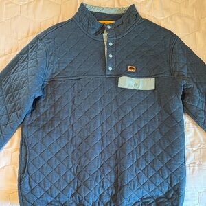 Men's Quilted Blue Pullover Jacket